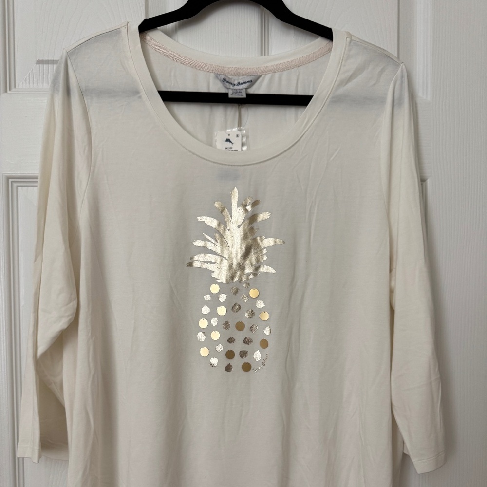 Tommy Bahama  /pull over Crew neck 3/4 sleeves - size XL